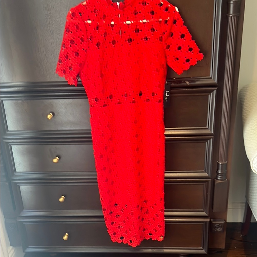 Elegant Red Lace Dress
